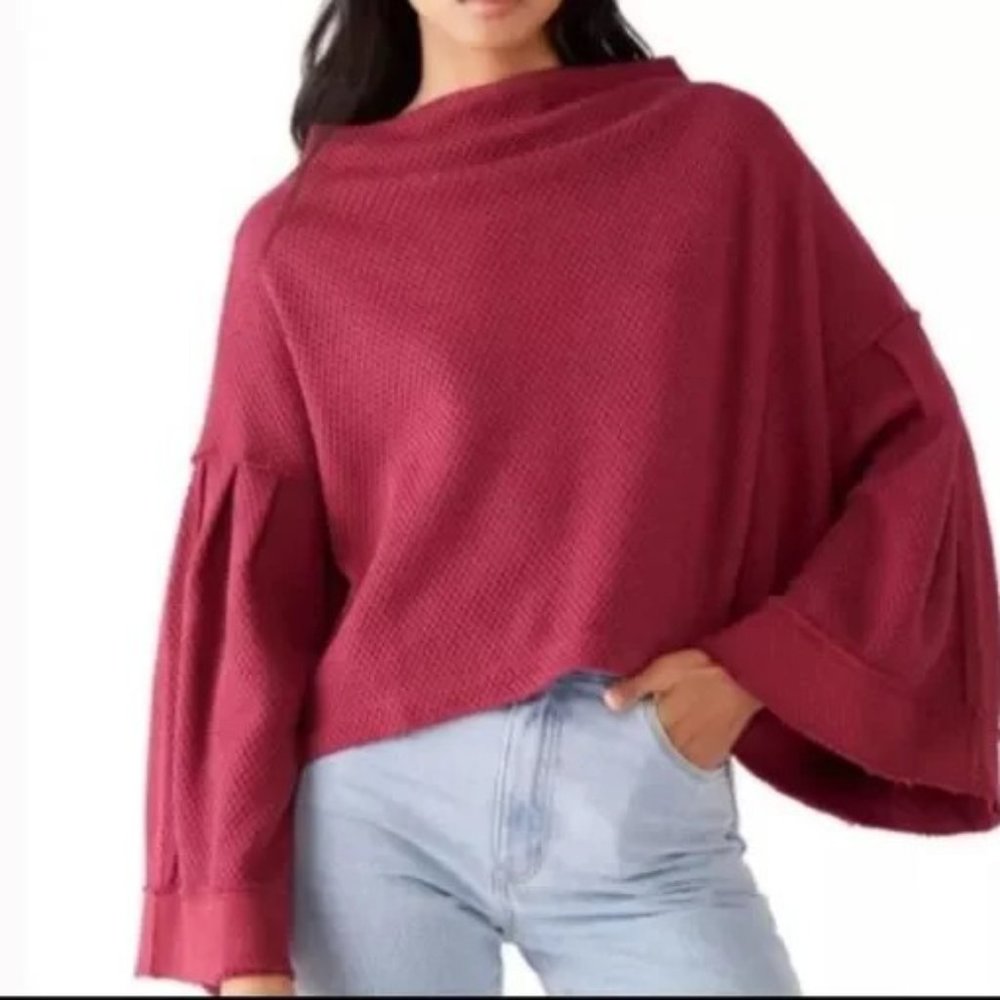 Free People We The Free Bunny Top Maroon Size S